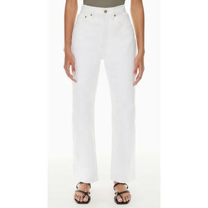 Denim Forum The Joni High Rise Loose Jeans Women’s Size 25 White 29L Cotton